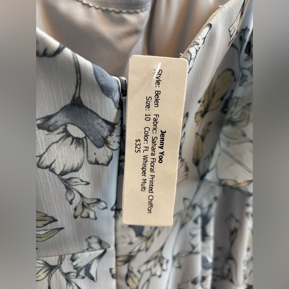 NEW - JENNY YOO - BELEN FLORAL OFF THE SHOULDER DRESS - BLUE - SIZE 10 - Picture 7 of 7